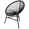 Outdoor Chair, BlackPoly Rattan, Powder Coated Steel, Round Shape