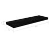 Zyno Wall Shelf Set of 2, Glossy Black MDF Body, Modern Design, 32 Inch