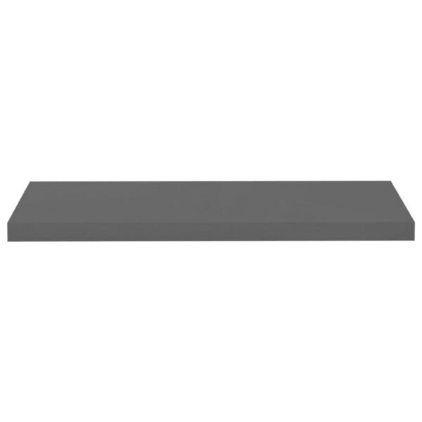 Zyno Wall Shelf, 32 Inch, Glossy Gray MDF Body, Modern Design