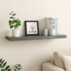Zyno Wall Shelf, 32 Inch, Glossy Gray MDF Body, Modern Design