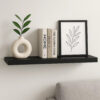 Zyno Wall Shelf, 32 Inch, Matte Black MDF Body, Modern Design