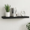 Zyno Wall Shelf, 32 Inch, Matte Black MDF Body, Modern Design