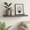 Zyno Wall Shelf, 32 Inch, Matte Gray MDF Body, Modern Design