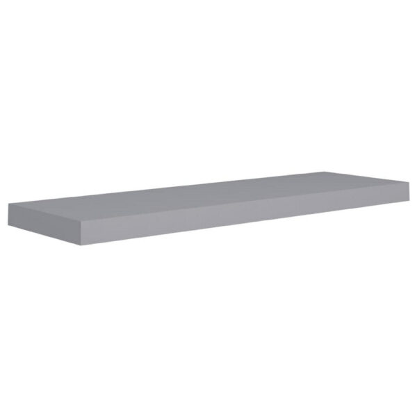 Zyno Wall Shelf Set of 2, Matte Gray MDF Body, Modern Design 32 Inch
