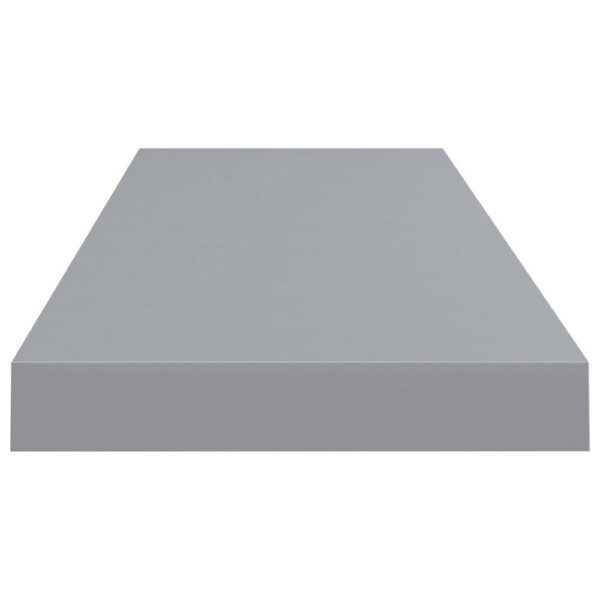 Zyno Wall Shelf Set of 2, Matte Gray MDF Body, Modern Design 32 Inch