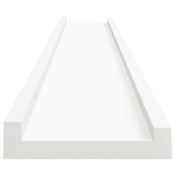 Yuli Wall Shelf Set of 2, Raised Ledge Design, Classic White 32 Inch