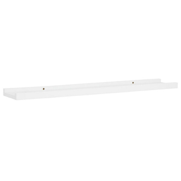 Yuli Wall Shelf Set of 2, Raised Ledge Design, Classic White 32 Inch