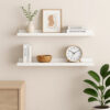 Yuli Wall Shelf Set of 2, Raised Ledge Design, Classic White 32 Inch
