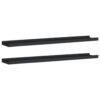 Yuli Wall Shelf Set of 2, Raised Ledge Design, Classic Black 32 Inch