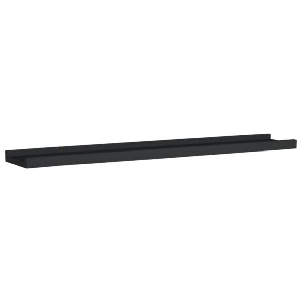 Yuli Wall Shelf Set of 2, Raised Ledge Design, Classic Black 32 Inch