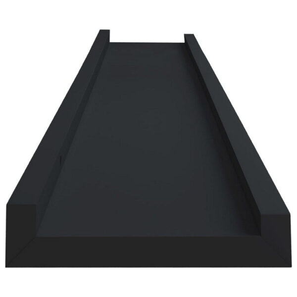 Yuli Wall Shelf Set of 2, Raised Ledge Design, Classic Black 32 Inch