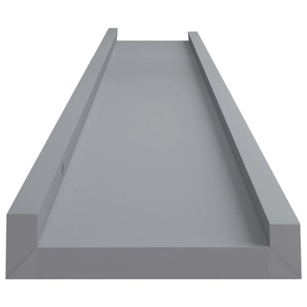 Yuli Wall Shelf Set of 2, Raised Ledge Design, Classic Gray 32 Inch