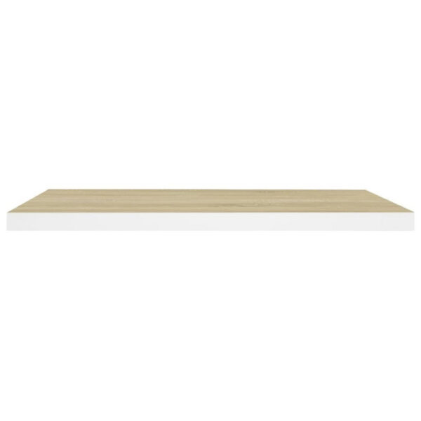 Zyno Wall Shelf, 32 Inch, Natural White and Oak Brown Finish