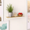 Zyno Wall Shelf, 32 Inch, Natural White and Oak Brown Finish