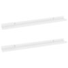 Yuli Wall Shelf Set of 2, Contemporary White, Raised Ledge Design 32 Inch