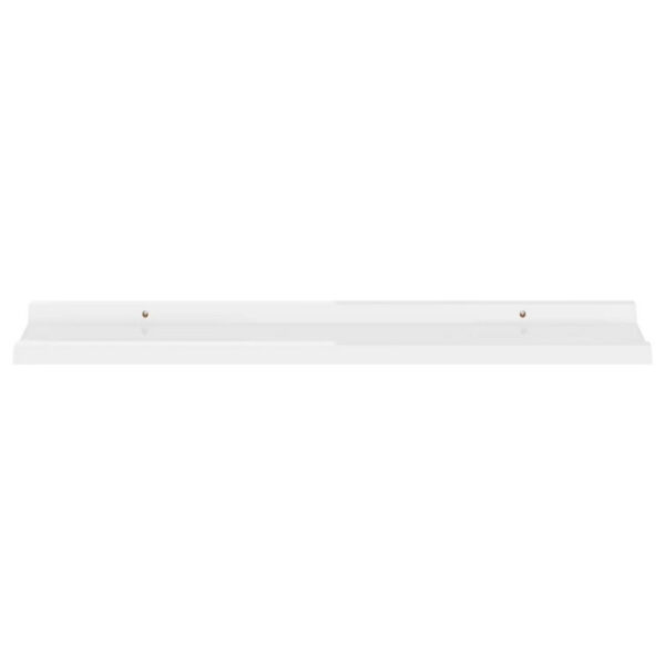 Yuli Wall Shelf Set of 2, Contemporary White, Raised Ledge Design 32 Inch