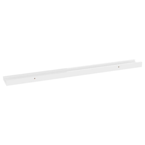 Yuli Wall Shelf Set of 2, Contemporary White, Raised Ledge Design 32 Inch