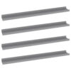 Yuli Wall Shelf Set of 4, Contemporary Gray, Raised Ledge Design 32 Inch