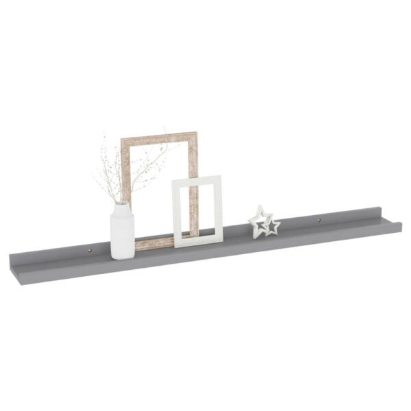 Yuli Wall Shelf Set of 4, Contemporary Gray, Raised Ledge Design 32 Inch