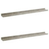 Yuli Wall Shelf Set of 2, Concrete Gray, Raised Ledge Design 32 Inch