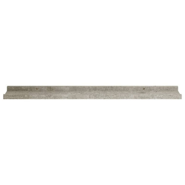 Yuli Wall Shelf Set of 2, Concrete Gray, Raised Ledge Design 32 Inch