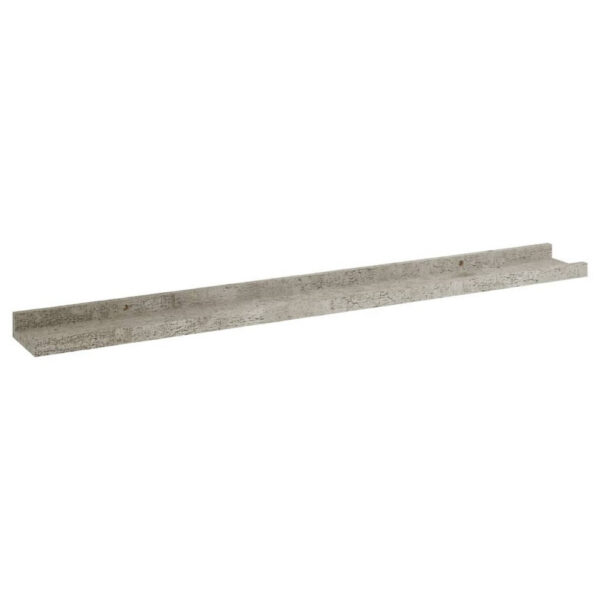Yuli Wall Shelf Set of 2, Concrete Gray, Raised Ledge Design 32 Inch