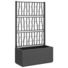 Garden Planter with Trellis, Dark Gray Polypropylene, 55 Inch