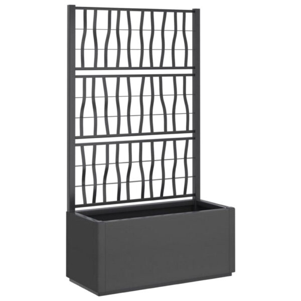 Garden Planter with Trellis, Dark Gray Polypropylene, 55 Inch