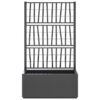 Garden Planter with Trellis, Dark Gray Polypropylene, 55 Inch