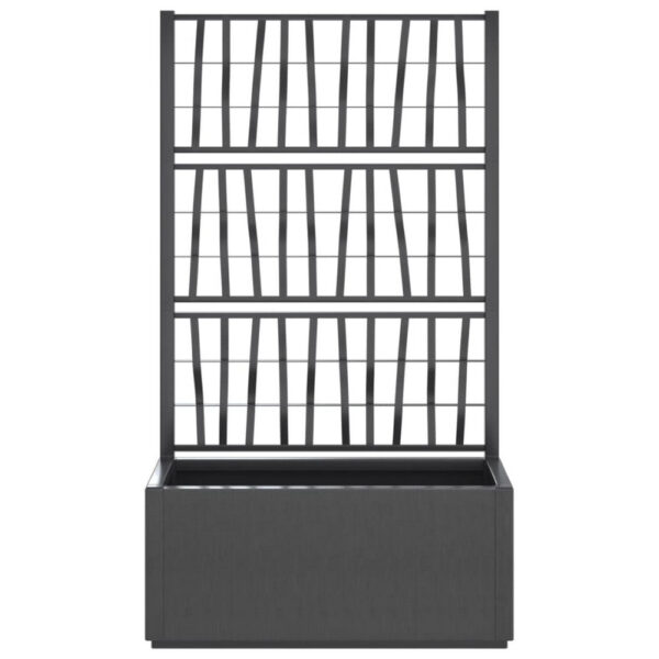 Garden Planter with Trellis, Dark Gray Polypropylene, 55 Inch