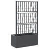 Garden Planter with Trellis, Dark Gray Polypropylene, 55 Inch