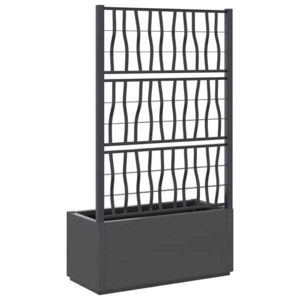 Garden Planter with Trellis, Dark Gray Polypropylene, 55 Inch