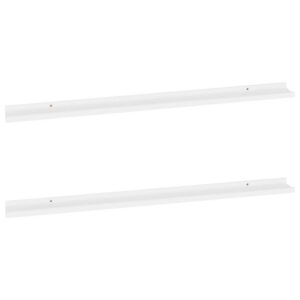 Novia Wall Shelf Set of 2, Sleek Modern White Frame, 45 Inch