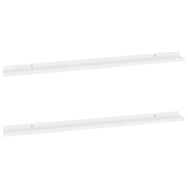 Novia Wall Shelf Set of 2, Sleek Modern White Frame, 45 Inch