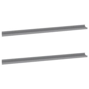 Novia Wall Shelf Set of 2, Sleek Modern Gray Frame, 45 Inch