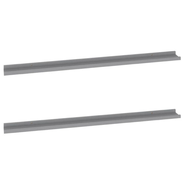 Novia Wall Shelf Set of 2, Sleek Modern Gray Frame, 45 Inch
