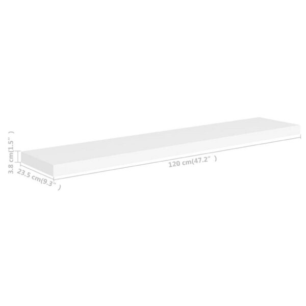 Gima Hanging Wall Shelf, Honeycomb MDF, White, Rectangular 47 Inch