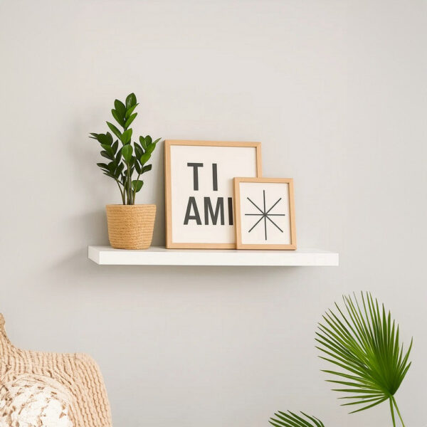 Gima Hanging Wall Shelf, Honeycomb MDF, White, Rectangular 47 Inch