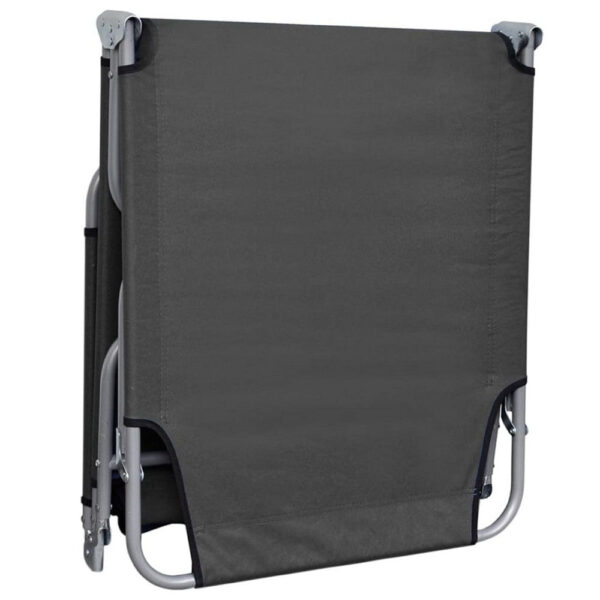 Joanna Sun Lounger Chaise, Gray Fabric, Powder-Coated Steel, 74 Inch