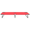 Outdoor Chaise Lounger, Red Polyester, Black Powder-Coated Steel, 75 Inch