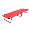 Outdoor Chaise Lounger, Red Polyester, Black Powder-Coated Steel, 75 Inch