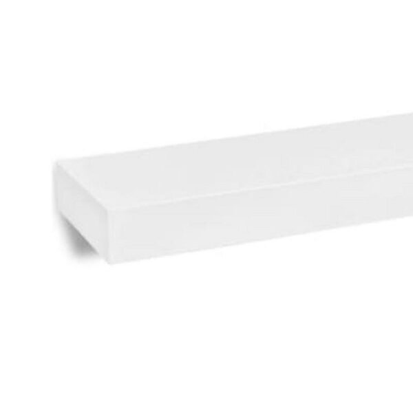 Zyno Floating Wall Shelves Set of 2, Matte White MDF Body