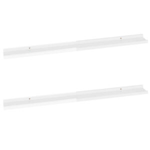 Yuli Modern Wall Shelf Set of 2, 39 Inch, White, Raised Ledge Design