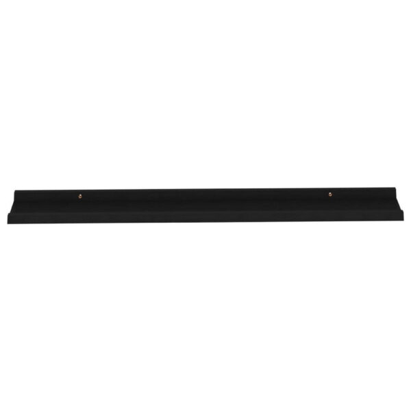 Yuli Modern Wall Shelf Set of 4, Raised Ledge Design, Black MDF 39 Inch