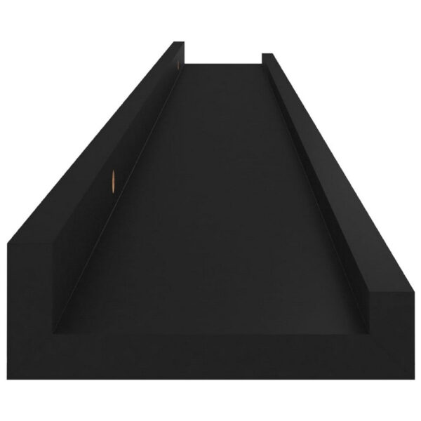 Yuli Modern Wall Shelf Set of 4, Raised Ledge Design, Black MDF 39 Inch