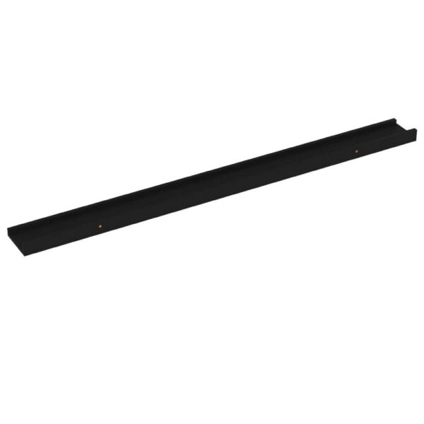 Yuli Modern Wall Shelf Set of 4, Raised Ledge Design, Black MDF 39 Inch
