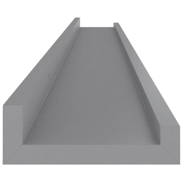Yuli Modern Wall Shelf Set of 2, Raised Ledge Design, Gray MDF 39 Inch