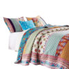 Sama 5 Piece Reversible Full Quilt Set, Floral Print Patterns, Multicolor