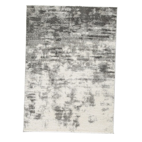 Pax 5 x 7 Modern Area Rug, Smoky Paint Design, Fabric, Medium, Cream, Gray