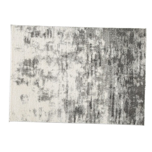 Pax 5 x 7 Modern Area Rug, Smoky Paint Design, Fabric, Medium, Cream, Gray